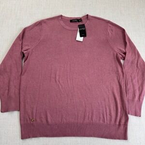 Lauren Ralph Lauren Rose Blush Cotton Modal Crew Neck Sweater 2X 20291314009
